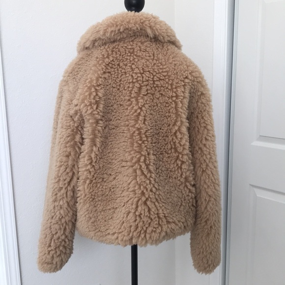 LC Lauren Conrad Women large Tan fur Jacket - Picture 3 of 6